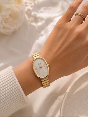 Luxury Gold Oval Bracelet Watch